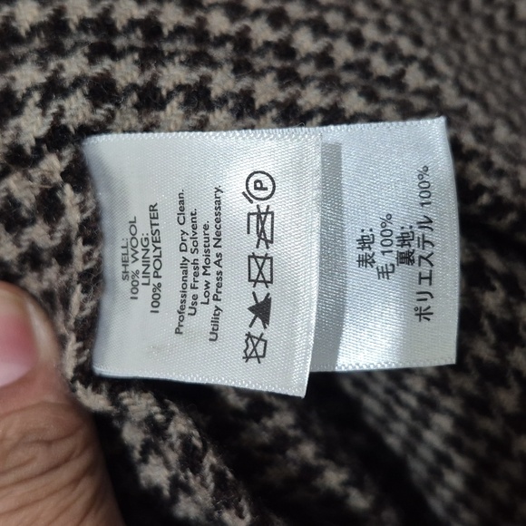 Eddie Bauer Women's Houndstooth Blazer 100% Wool. Black and Brown Size 6. - Picture 10 of 13